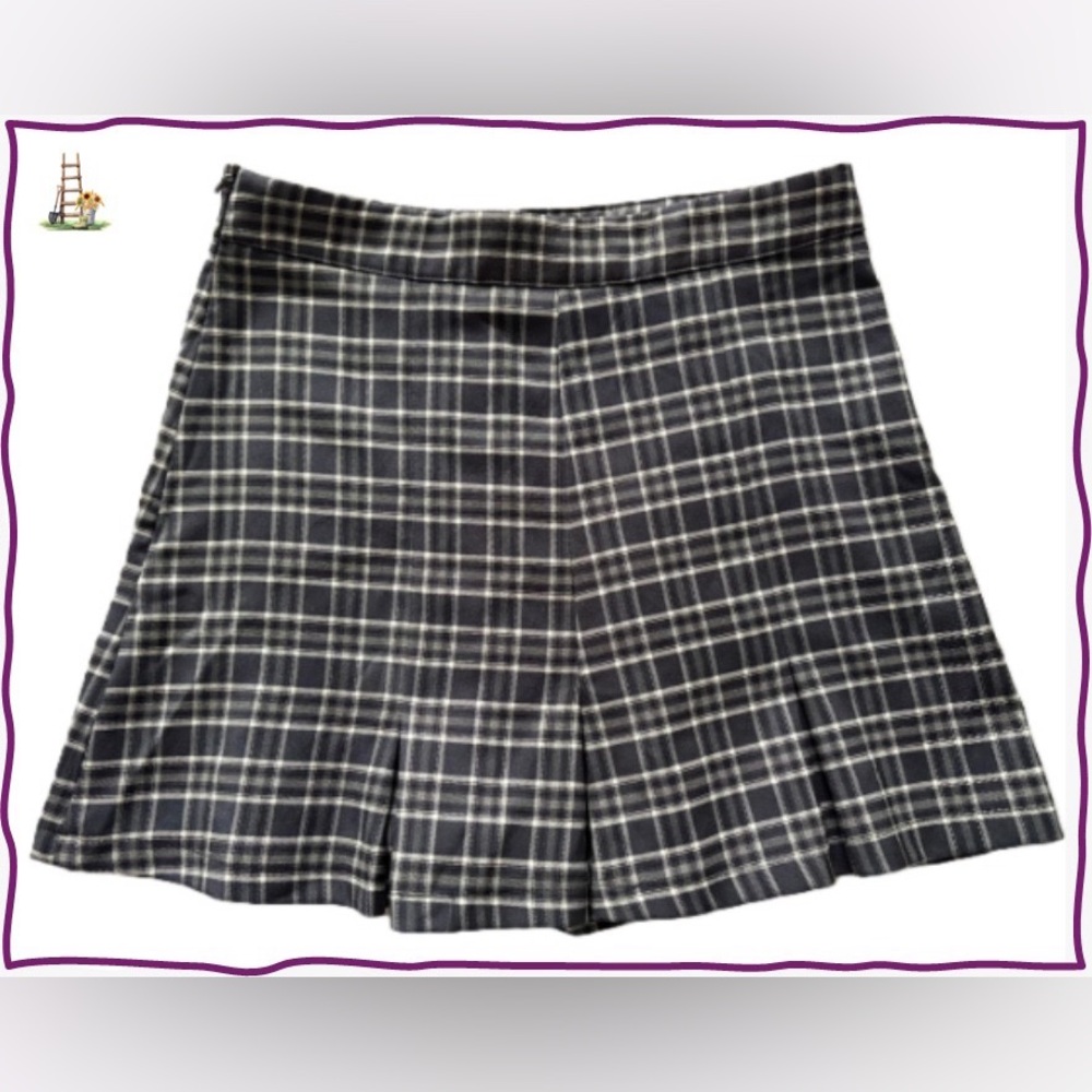 Adika Plaid A-Line Mini Skirt&Short